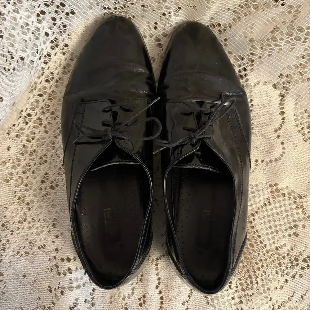 Dimitri Italy Men's US 8.5 Black Leather Oxfords Shoes